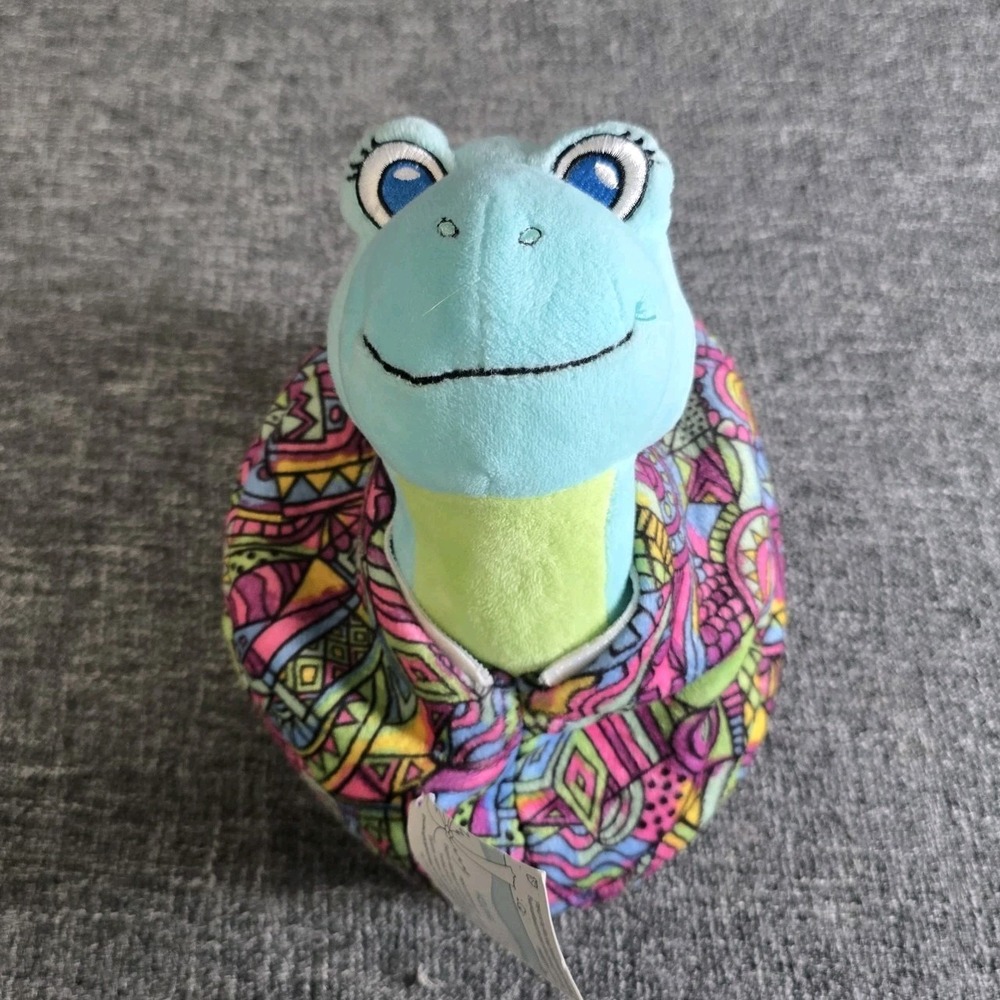 Little Brownie Bakers Reversible Sea Turtle Plush Egg Multi-Color Geometric 8"